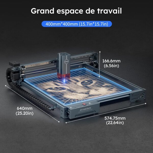 ATOMSTACK A40 PRO V2 Graveur Laser, 20W/40W – Haute Précision pour Gravure et Découpe Bois, Métal, Verre et Acrylique – Image 2