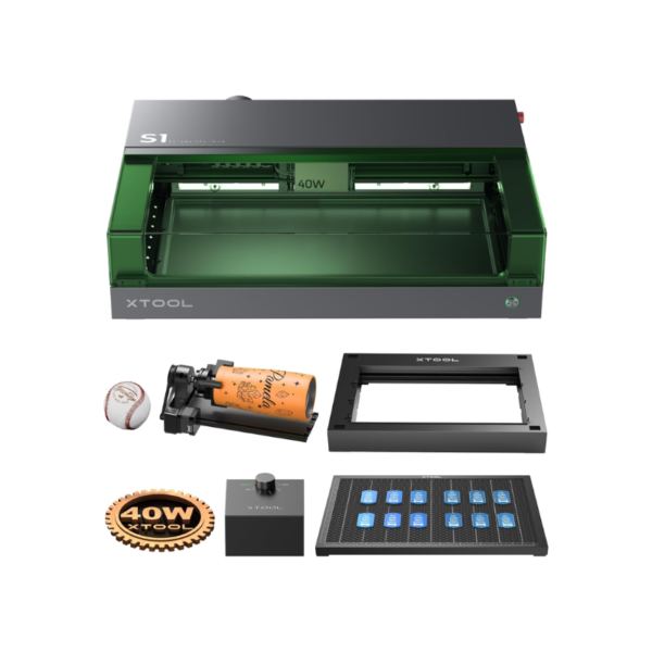 Graveur Laser xTool S1 40W – Kit de Luxe : Découpe et Gravure Haute Précision pour Bois, Métal et Verre